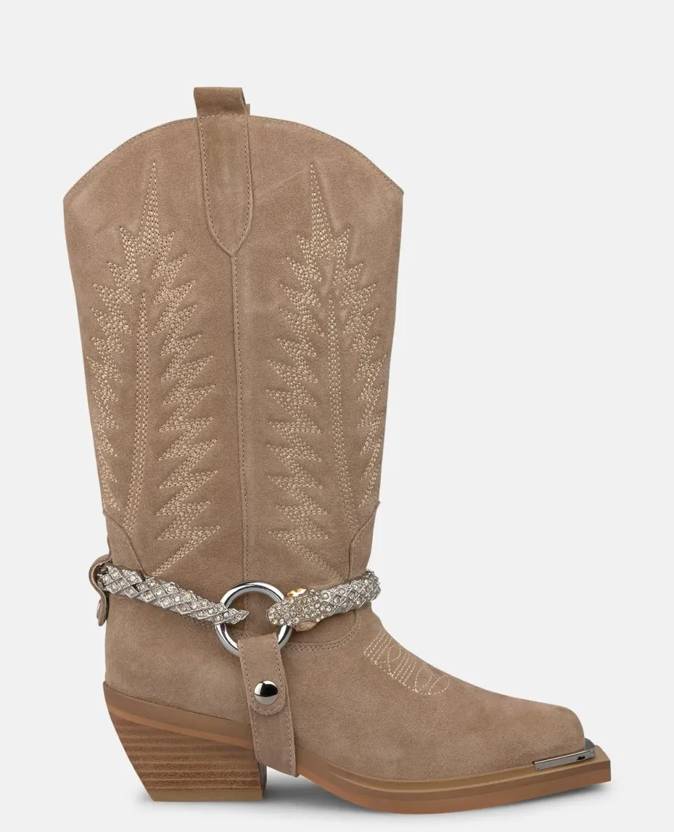 Alma en Pena I260572 bottes cowboy daim vison