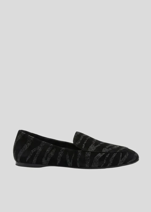 Lola Cruz Larissa mocassins noir cuir plat