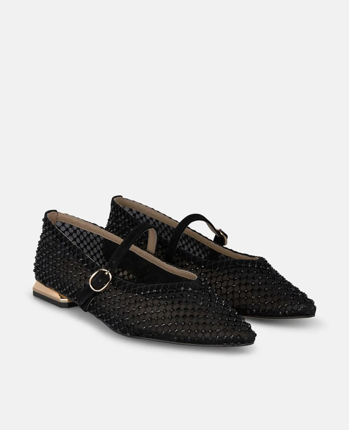 Alma en Pena I260102 ballerines maille noir strass