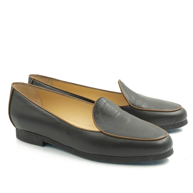 Bégum Paris Flocon ballerines bleu acier cuir