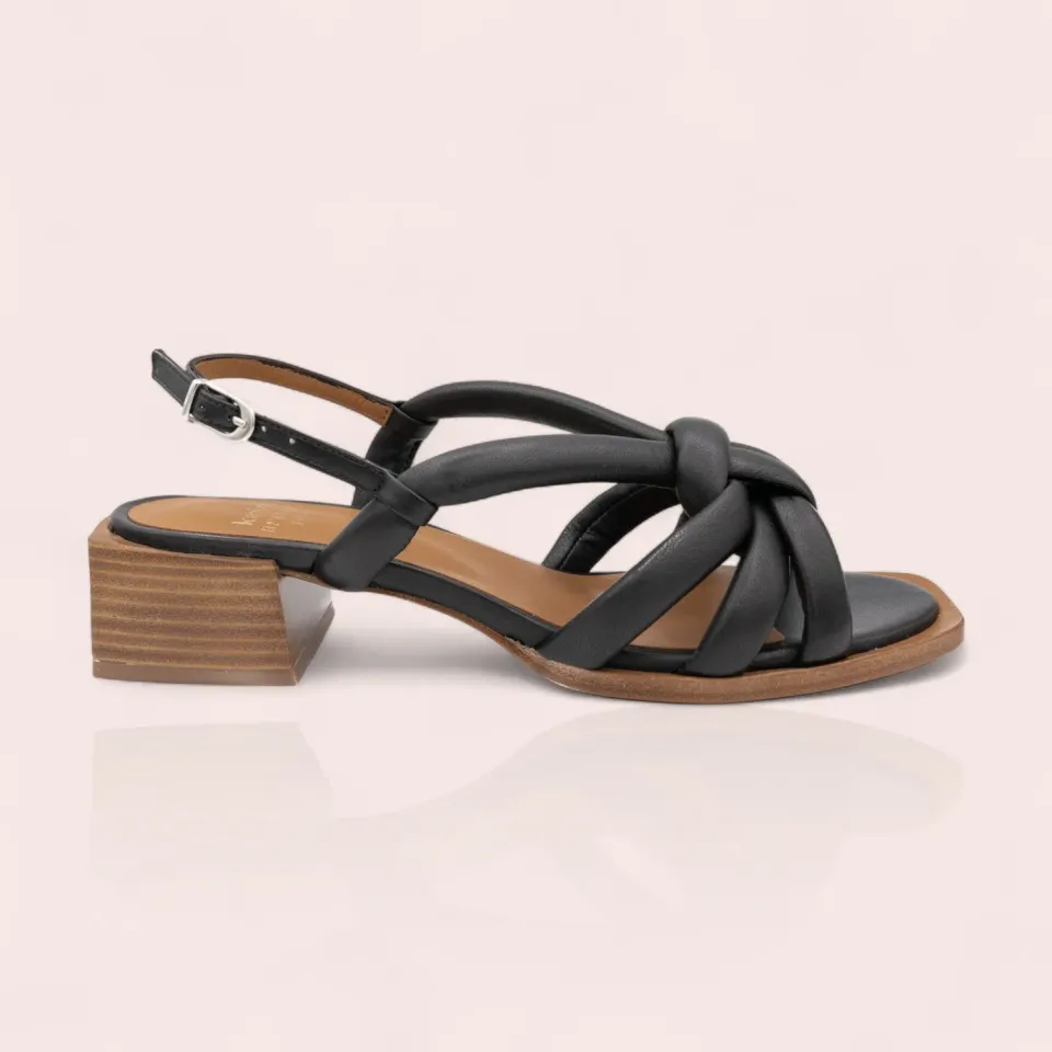 Karine Arabian Selma Sandale Cuir Orange Talon 50mm