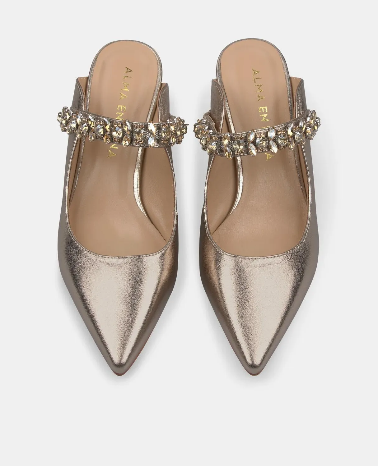 Alma en Pena V250652 mules bronze cuir strass 6 cm