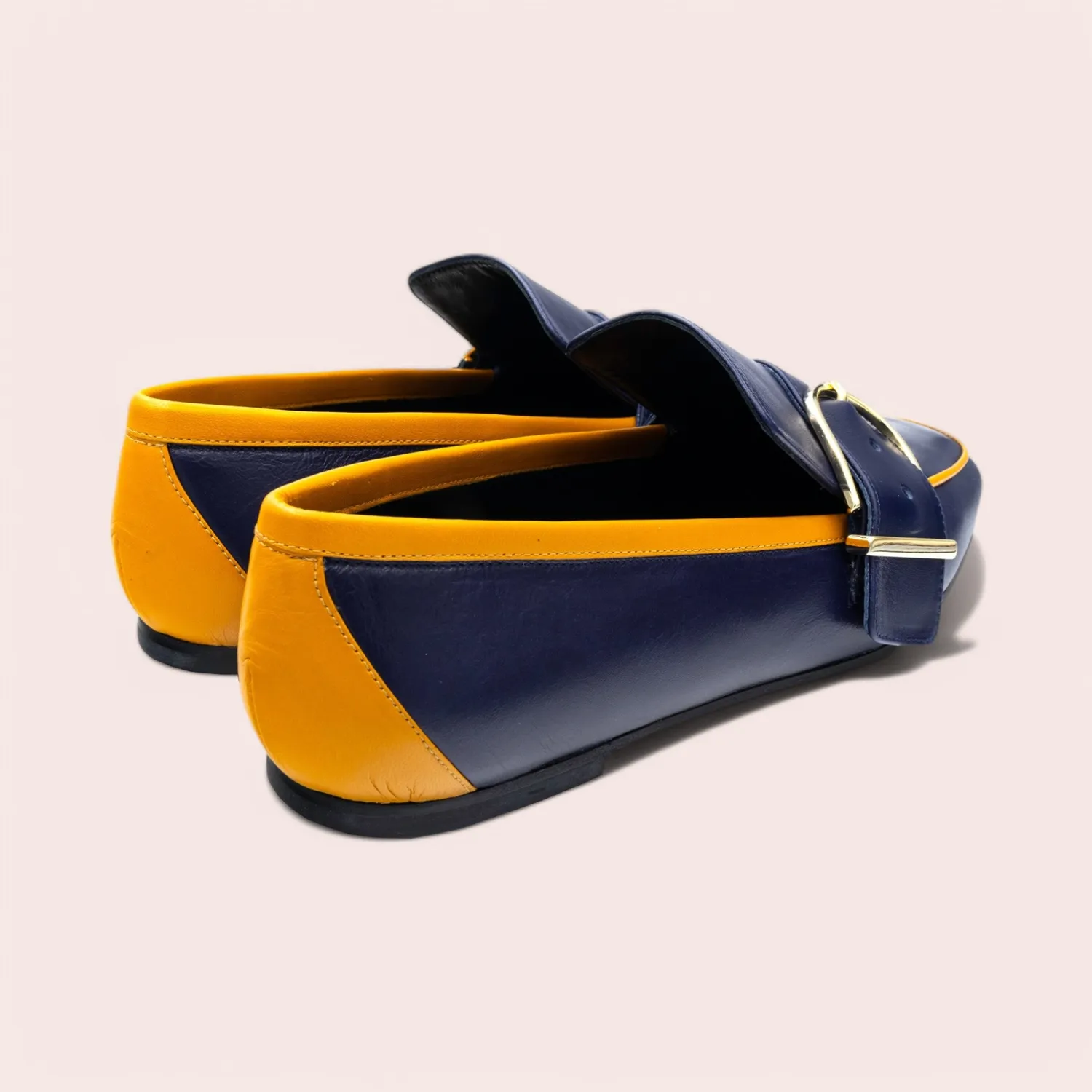 Karine Arabian VIRGINIA mocassins marine cuir 15 mm