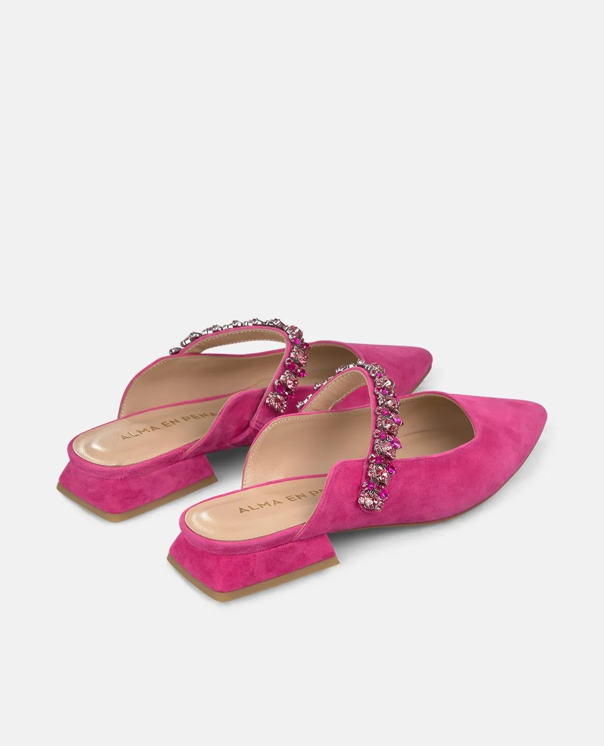 Alma en Pena V250491 mules fuchsia strass talon 2 cm