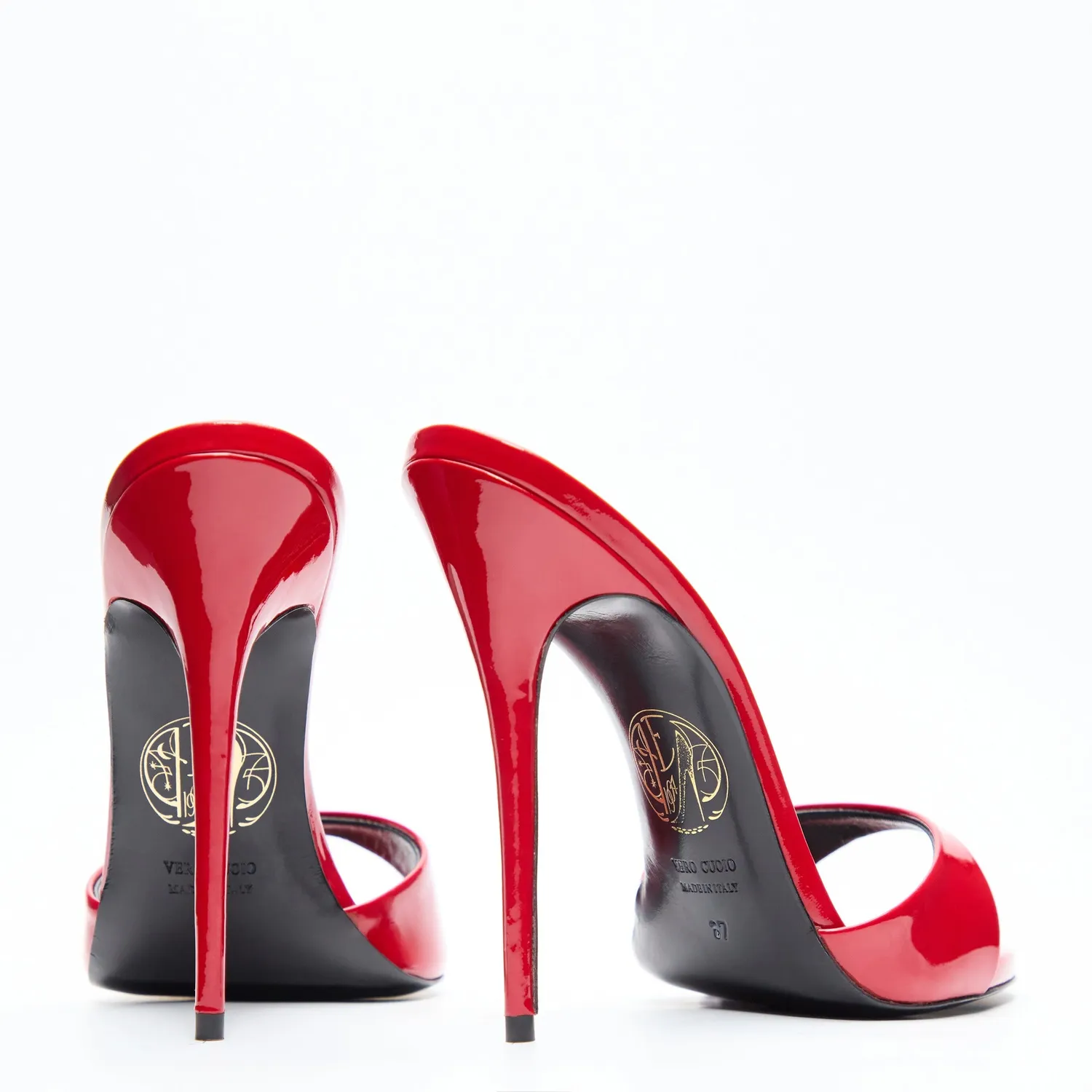 Maison Ernest Lidylle 120 mules cuir vernis rouge