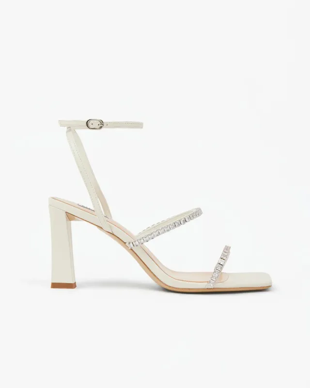Mi/Mai Nidal Off-White sandale blanche strass