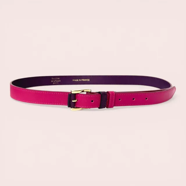 Karine Arabian Cadet ceinture cuir fuchsia taille unique