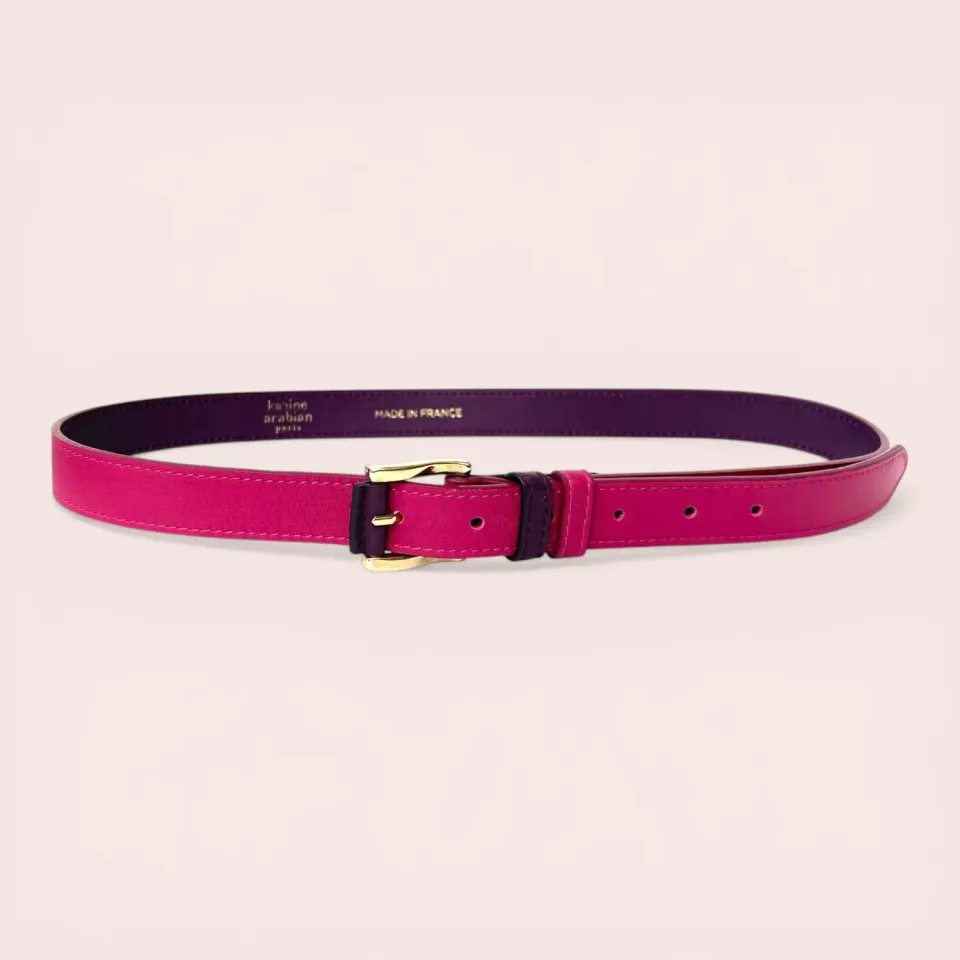 Karine Arabian Cadet ceinture cuir fuchsia taille unique