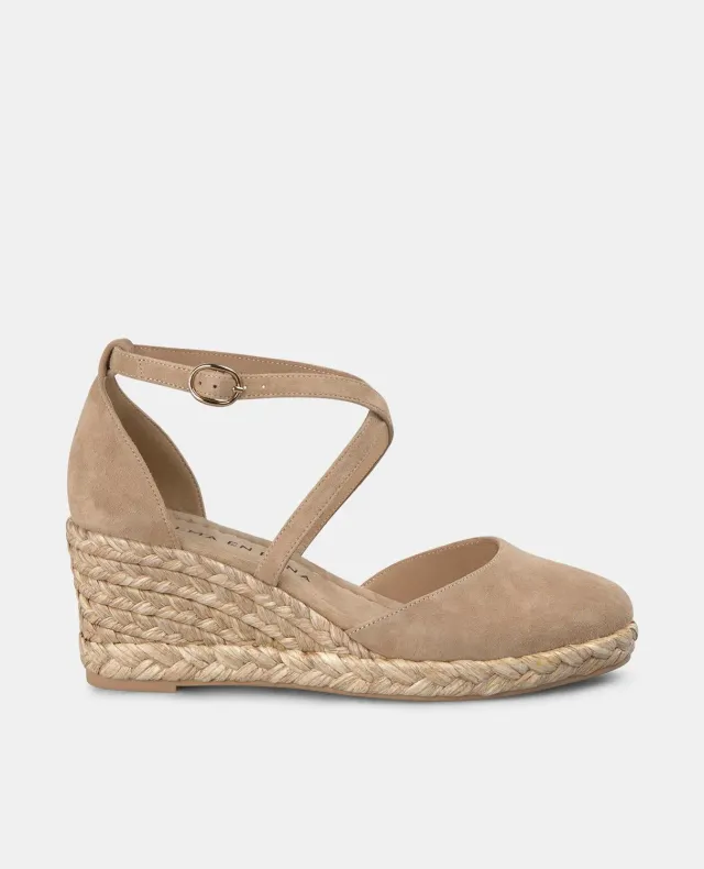 Alma en Pena V2551052 compensées cuir sable 5 cm brides