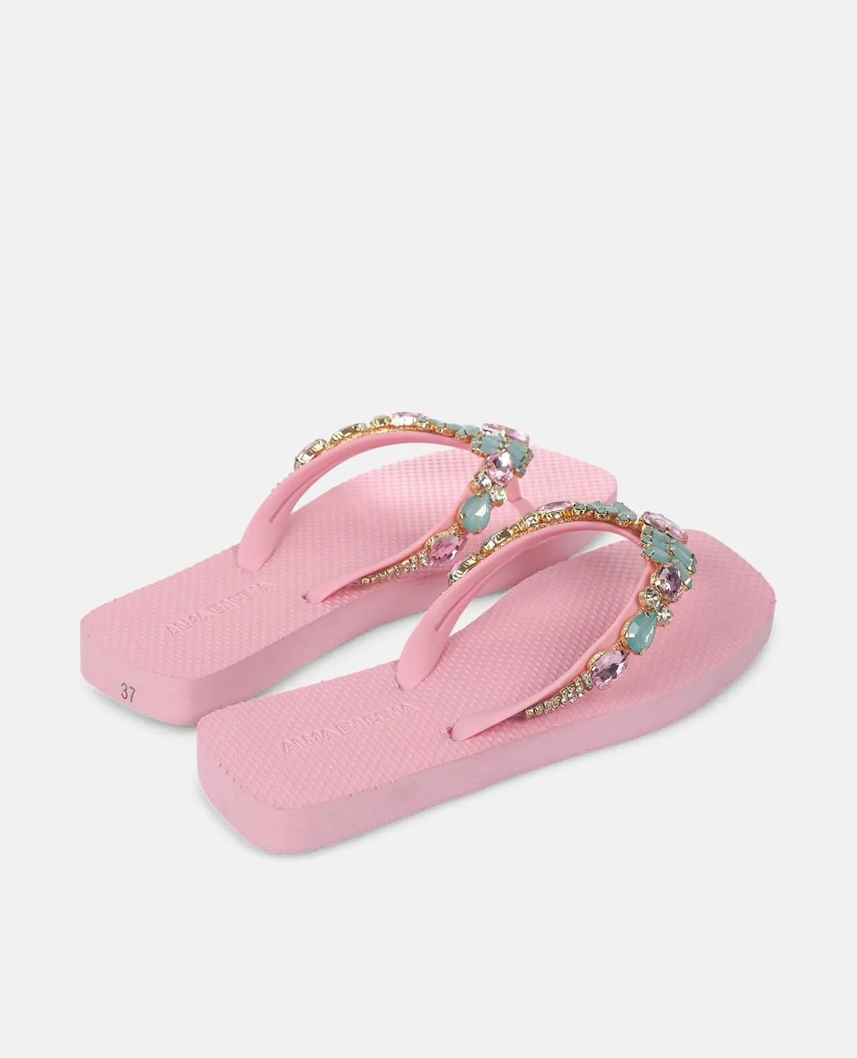Alma en Pena V251990 tongs strass rose