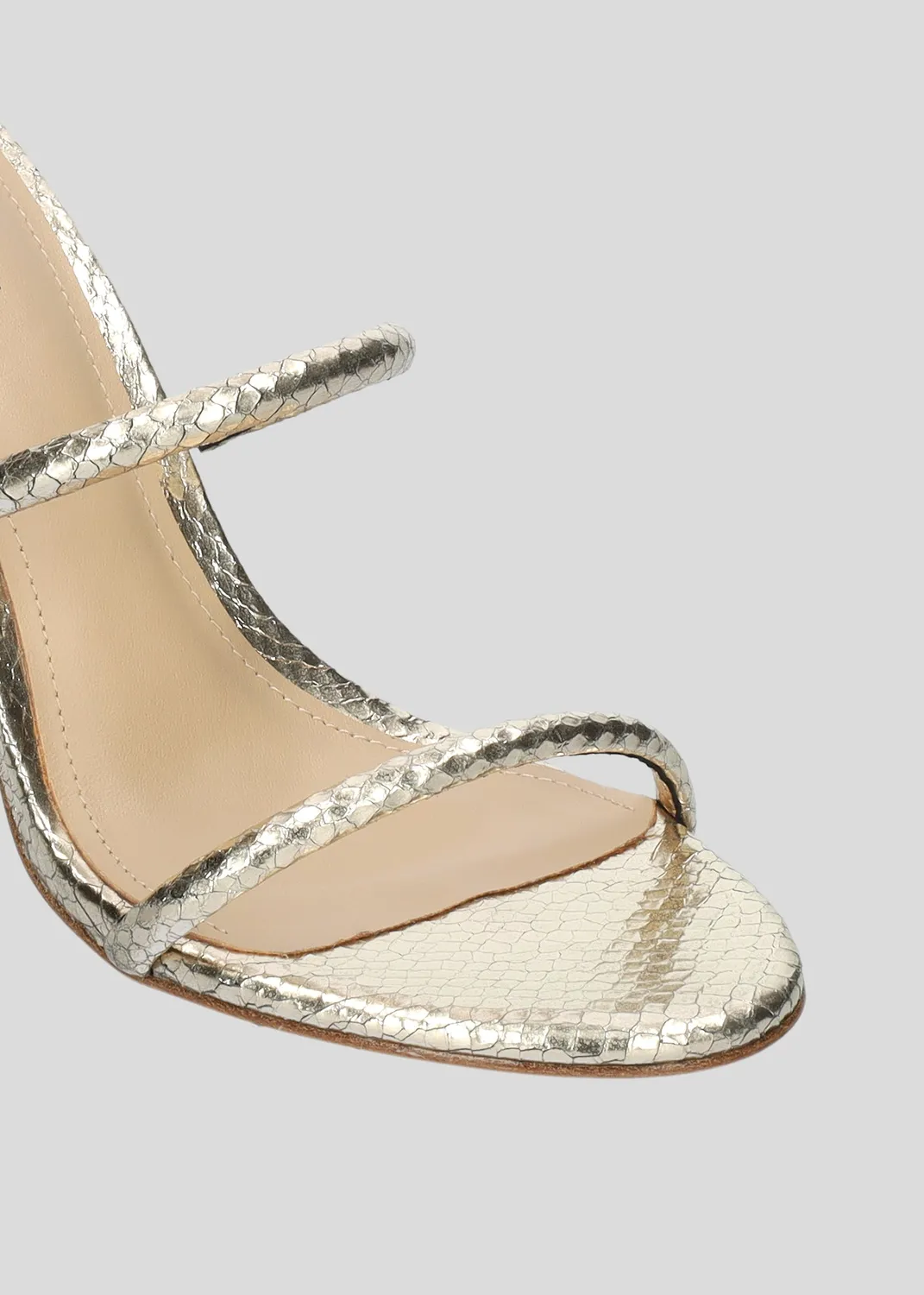 Lola Cruz Greta 95 sandales platine talon 9,5 cm