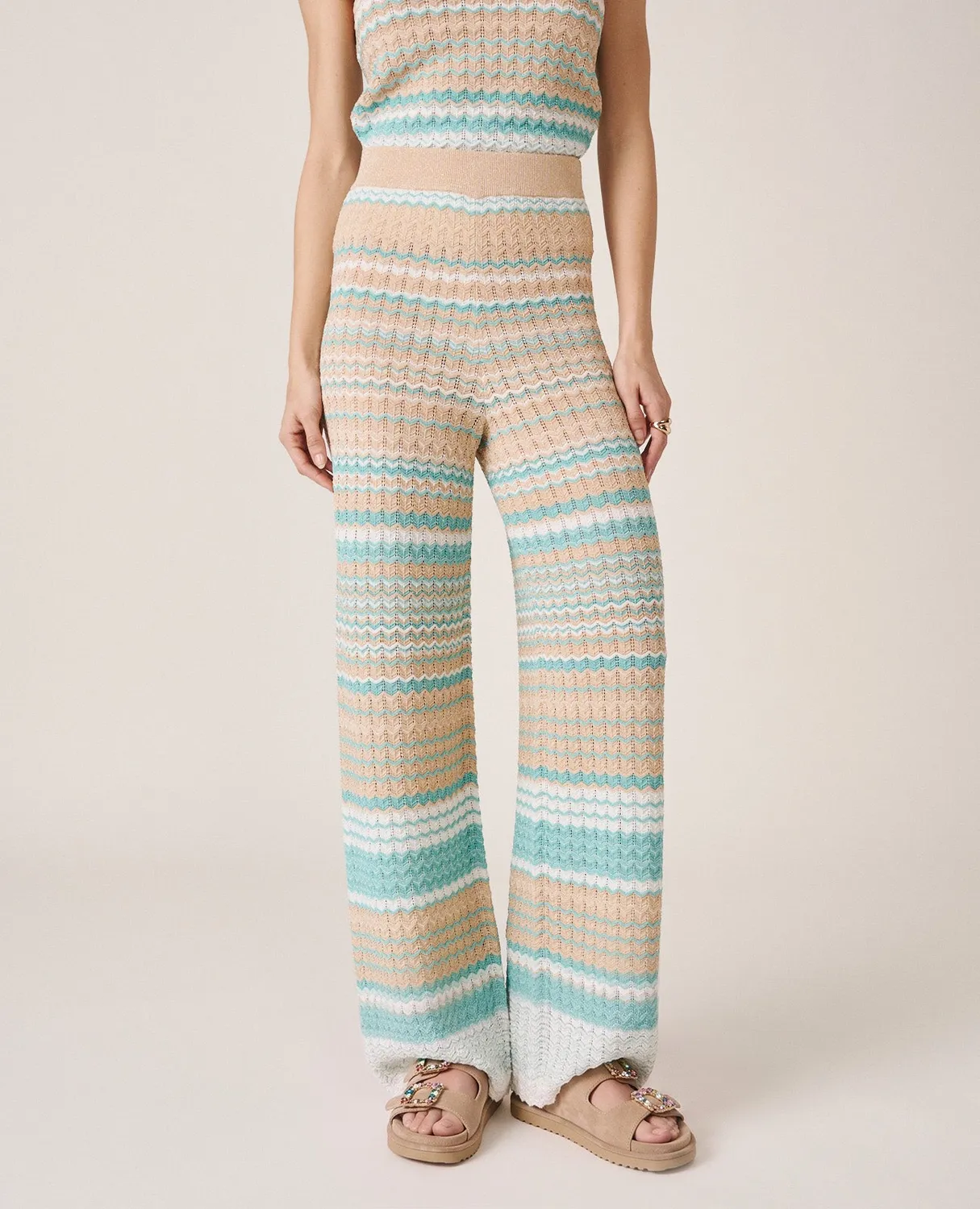 Alma en Pena V26CL1600 pantalon maille menthe