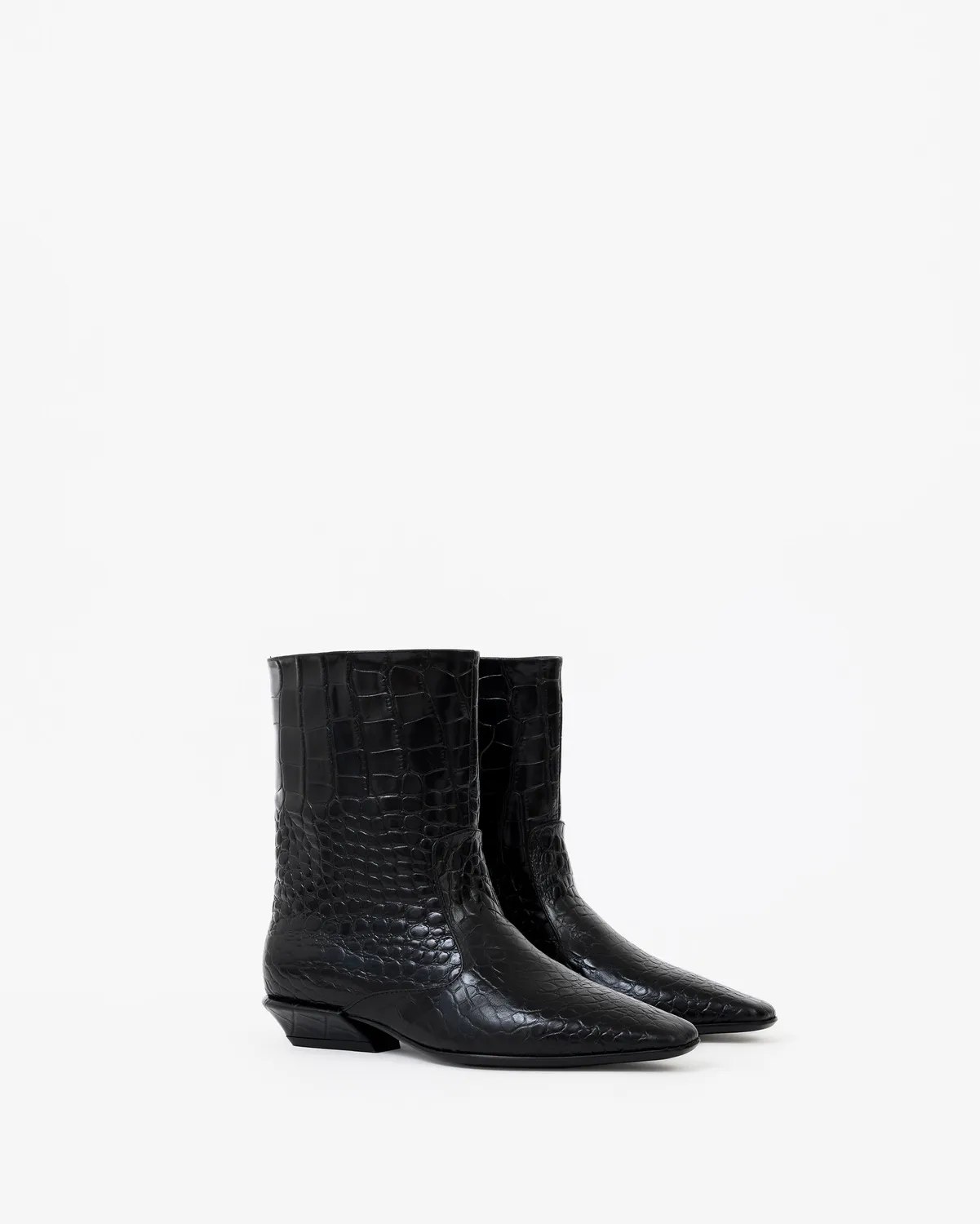 Mi/Mai Tamy Black Croc bottines cuir croco