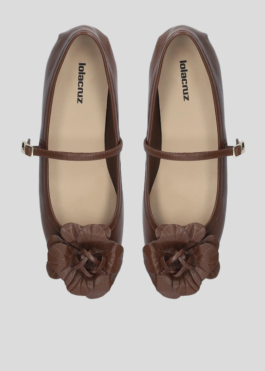 Lola Cruz Tulipa ballerines plates marron