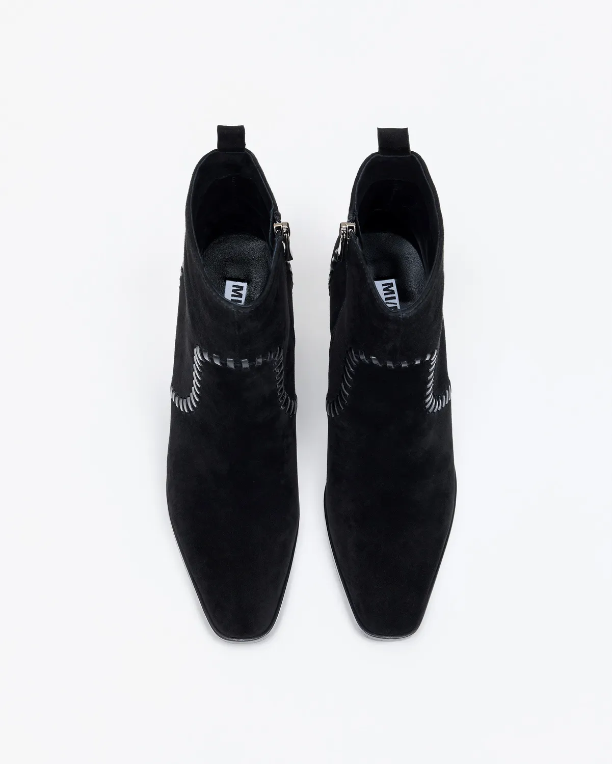 Mi/Mai Marcia Black bottines daim noir talon bloc