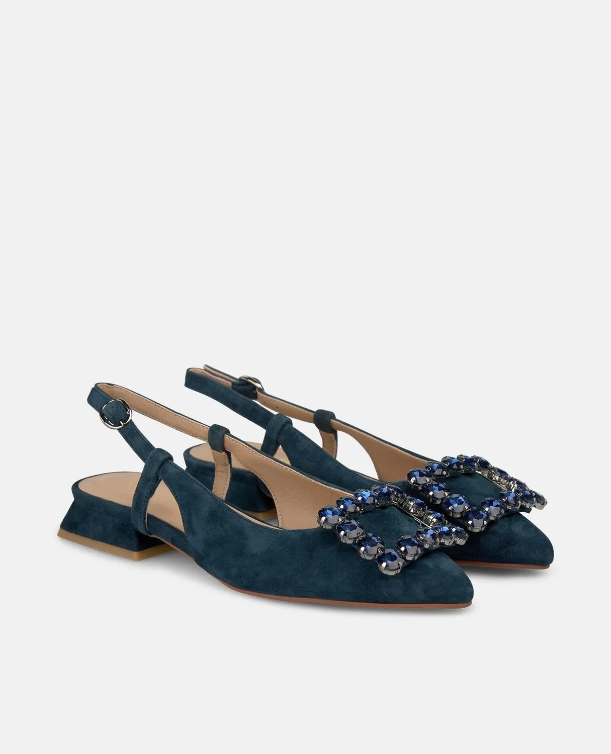 Alma en Pena V261004 chaussures plates cuir bleu marine 2 cm