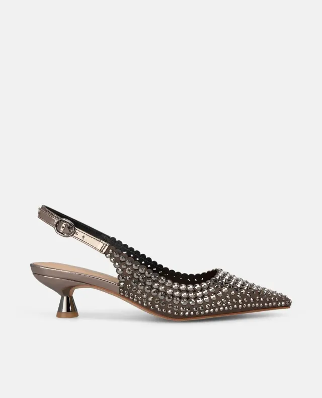 Alma en Pena I250531 escarpins argenté strass talon 4,5 cm