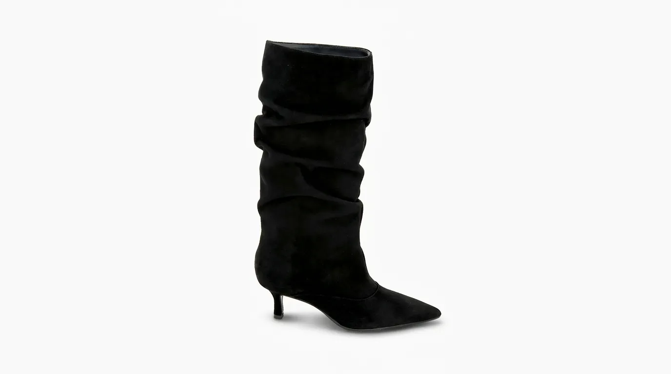 Matteo Pitti Penny bottes suède noir talon fin