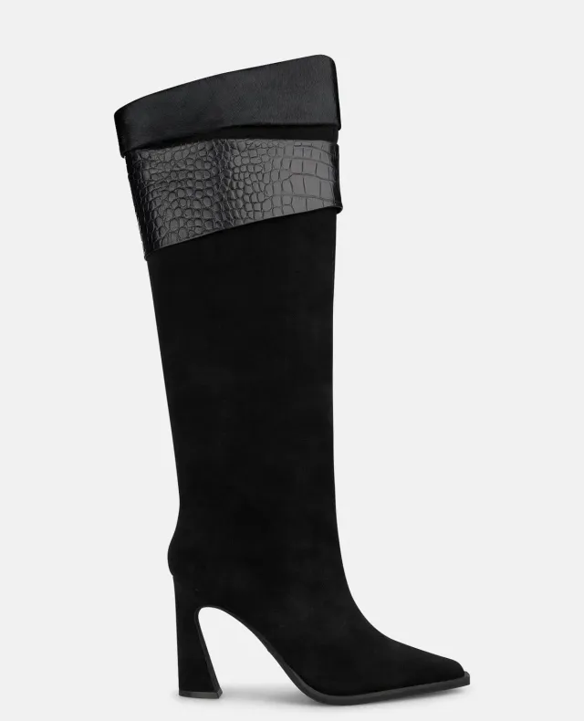 Alma en Pena I260445 bottes cuir noir 9 cm animal