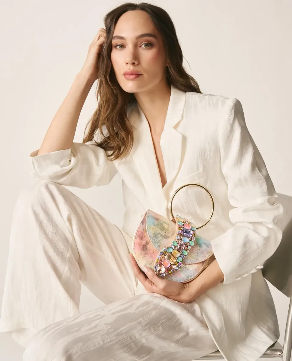 Alma en Pena BG101 sac bandoulière cuir rose serpent