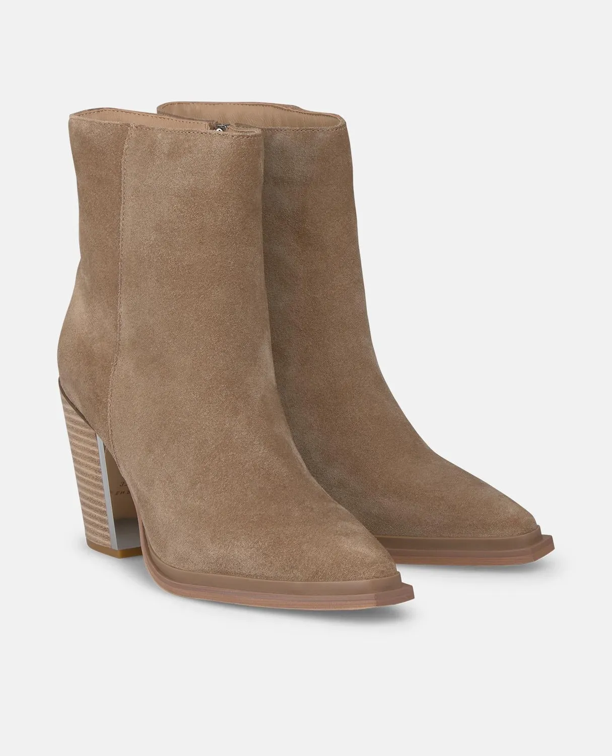Alma en Pena I250708 bottines à talon vison cuir talon large