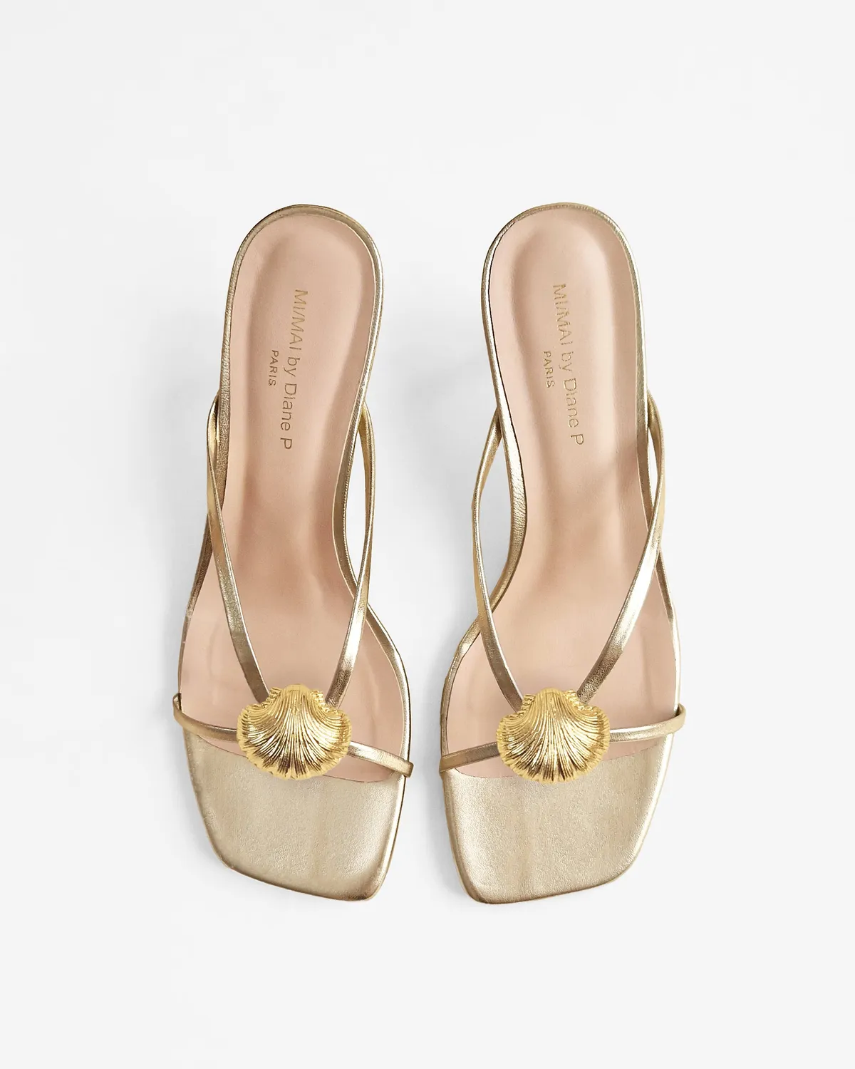 Mi/Mai Lagos Gold mules cuir doré accessoires