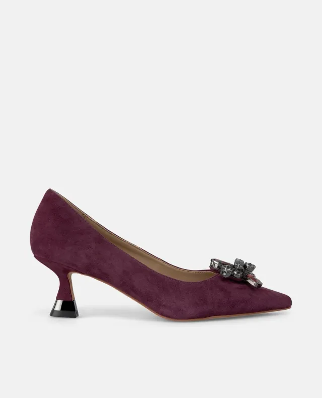 Alma en Pena I250518 escarpins bordeaux fleur talon 6 cm