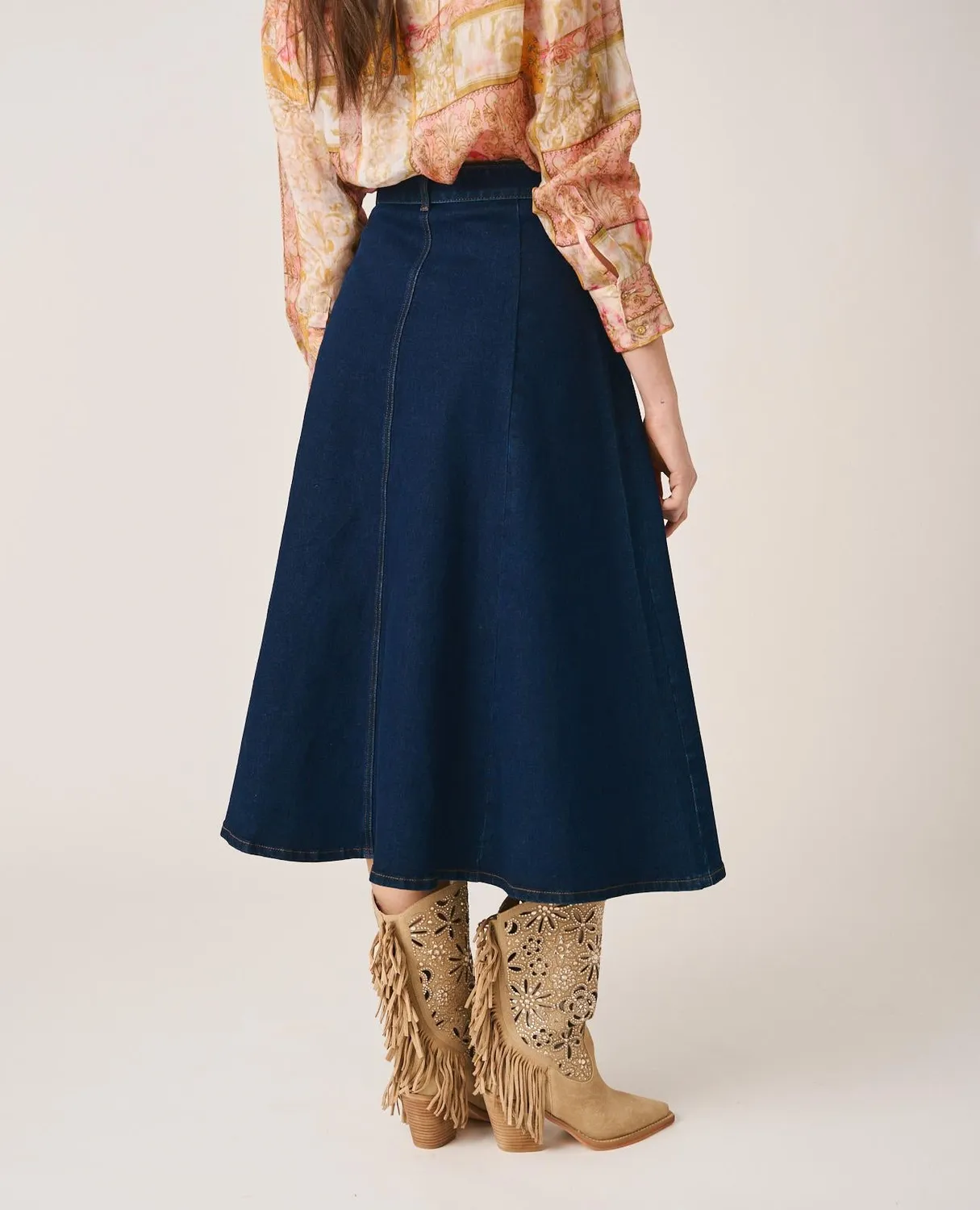 Alma en Pena I25CL1802 jupe denim bleu foncé