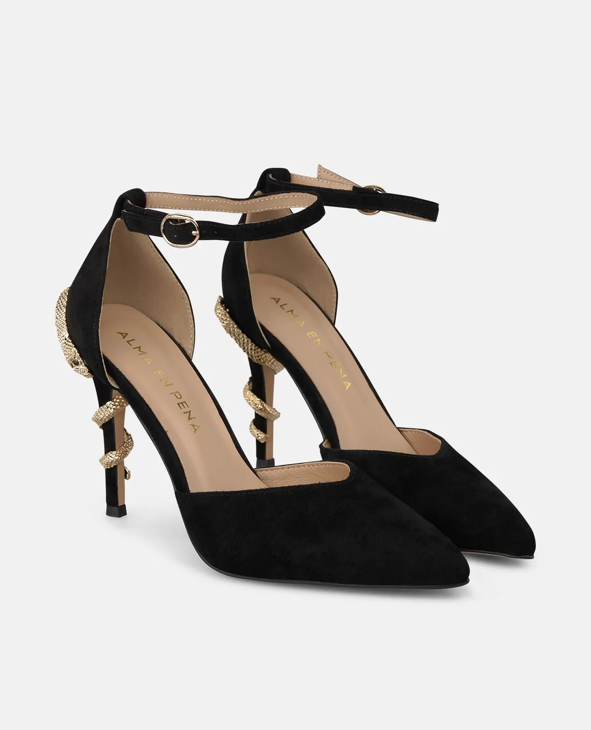 Alma en Pena I260259C escarpins noir serpent talon 10 cm