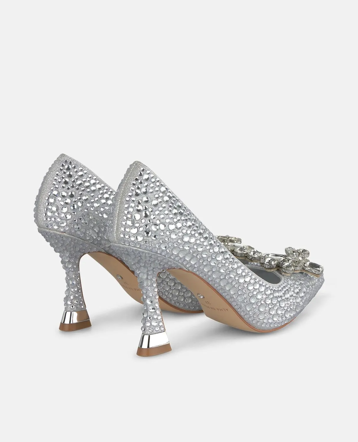 Alma en Pena CEN100 escarpins argent strass talon 11 cm