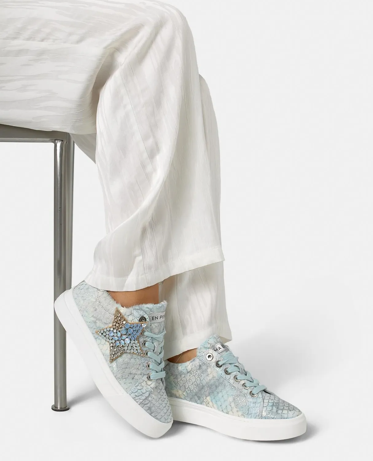Alma en Pena Margarita V260462 sneakers bleu plateforme 3,5 cm