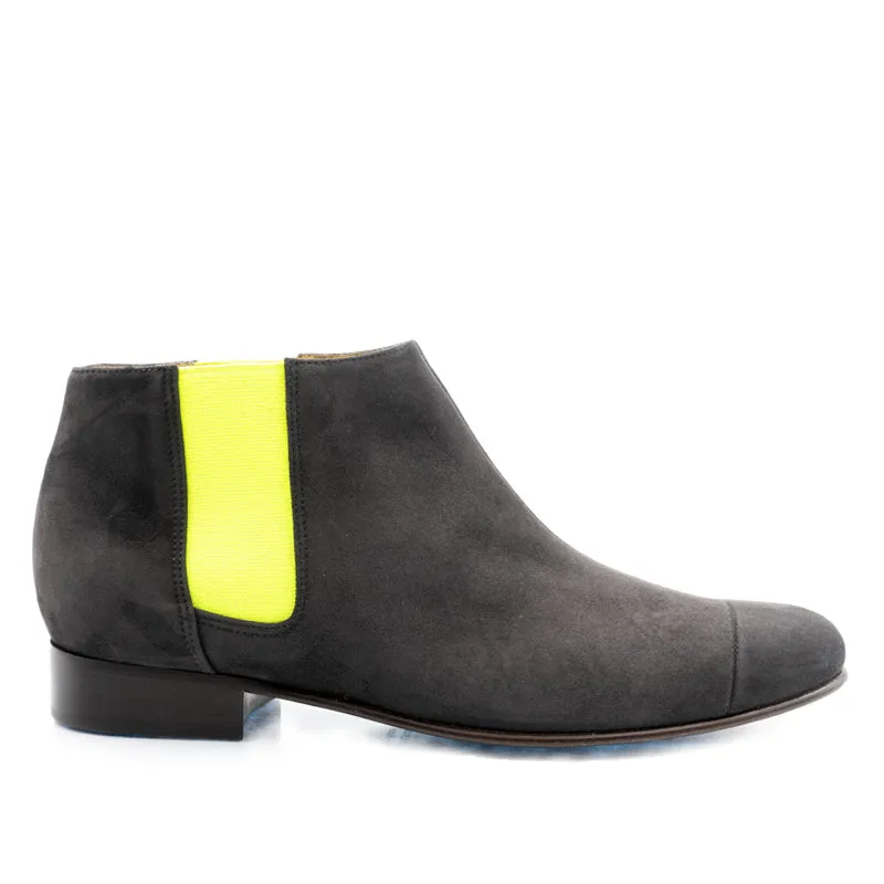 Bégum Paris Lucrèce bottines velours gris talon 2 cm