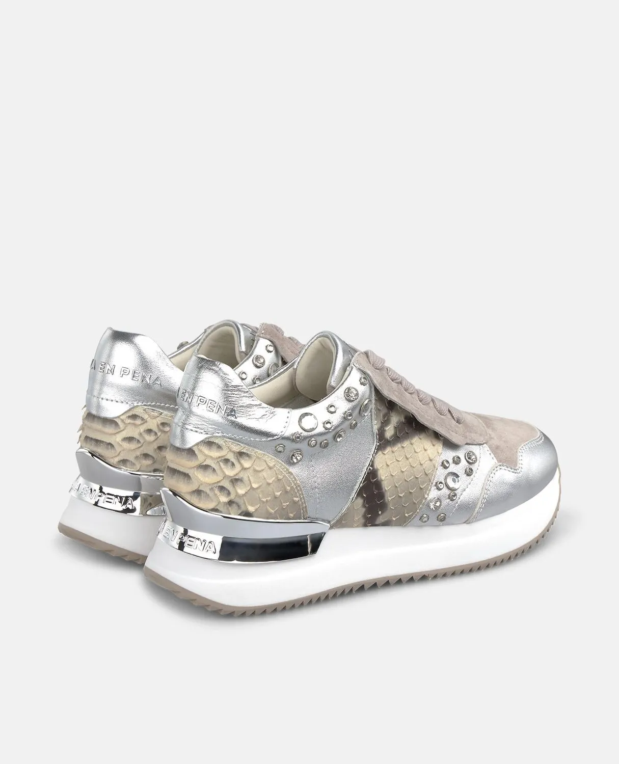 Alma en Pena I261104 sneakers cuir taupe plateforme