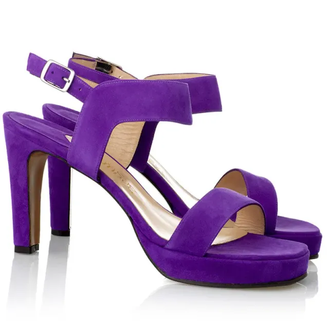 Bégum Paris Sicile sandales violet velours talon 8 cm