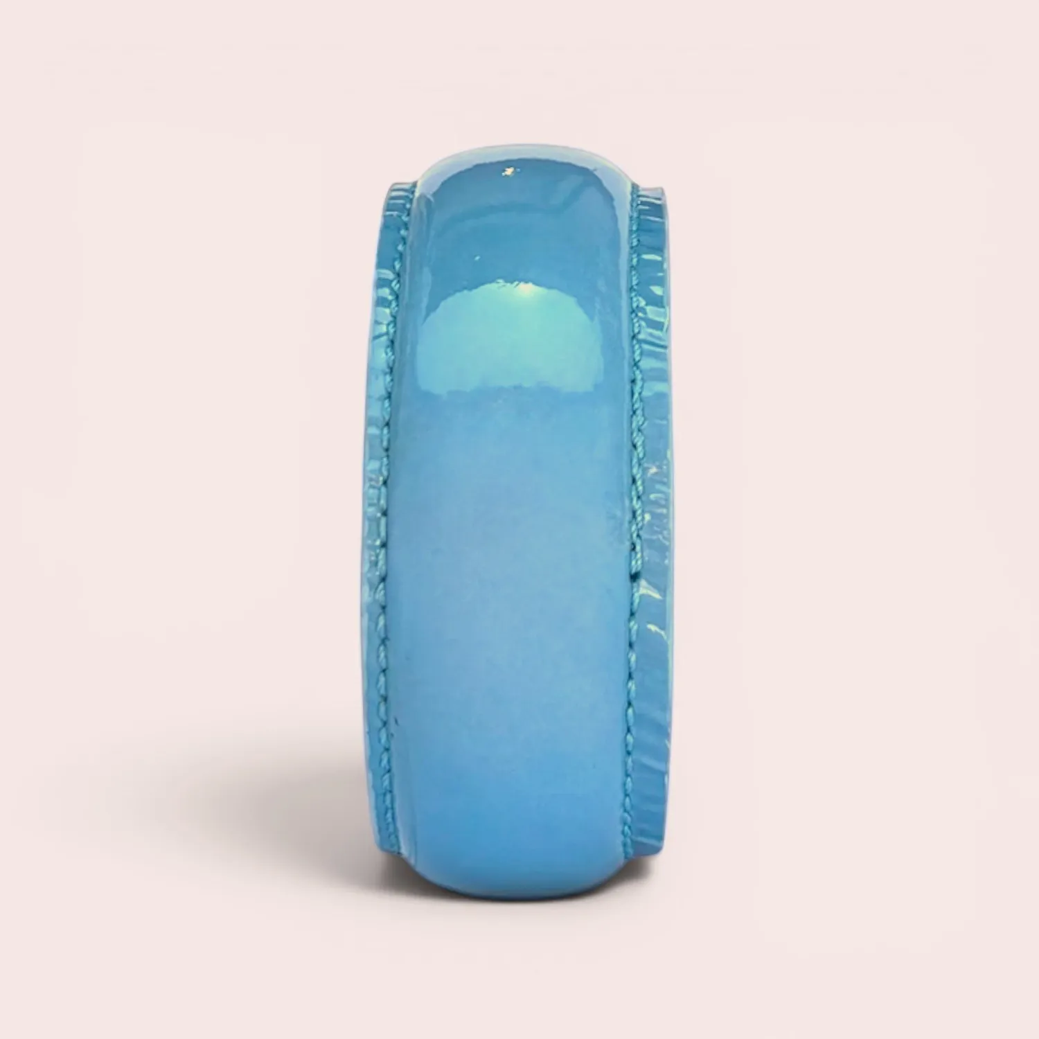 Karine Arabian Dua jonc cuir verni bleu Maya