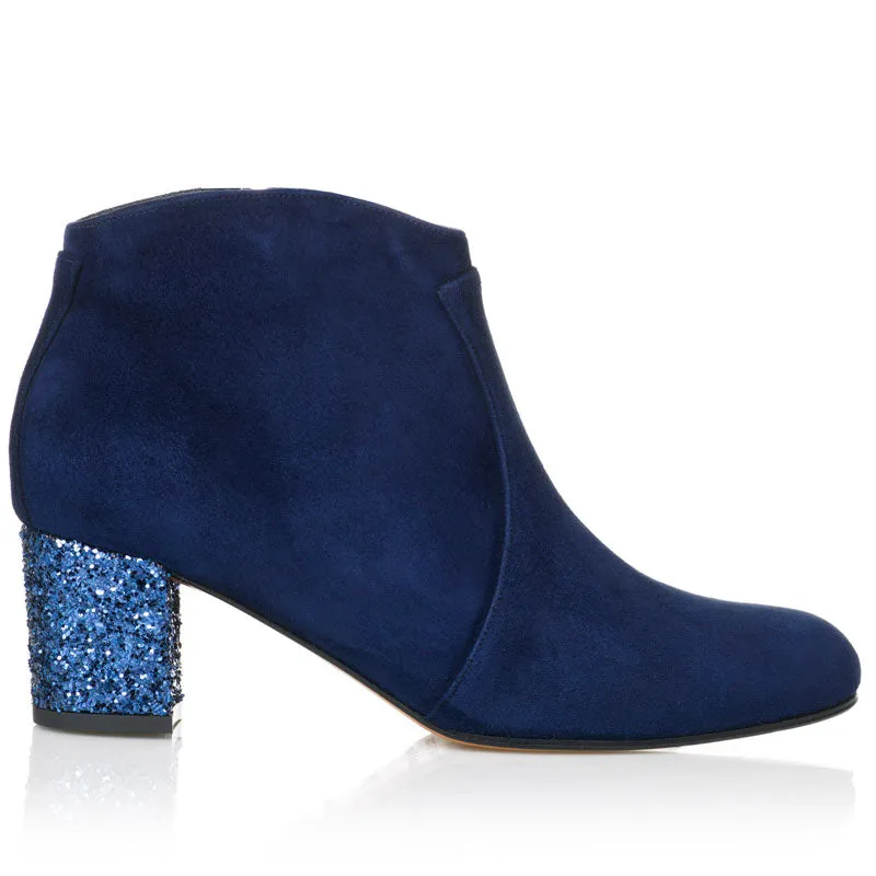 Bégum Paris Oxford bottines marine paillettes talon 5 cm