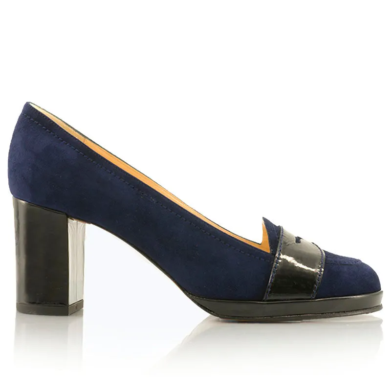 Bégum Paris Dublin escarpins marine vernis talon 7 cm