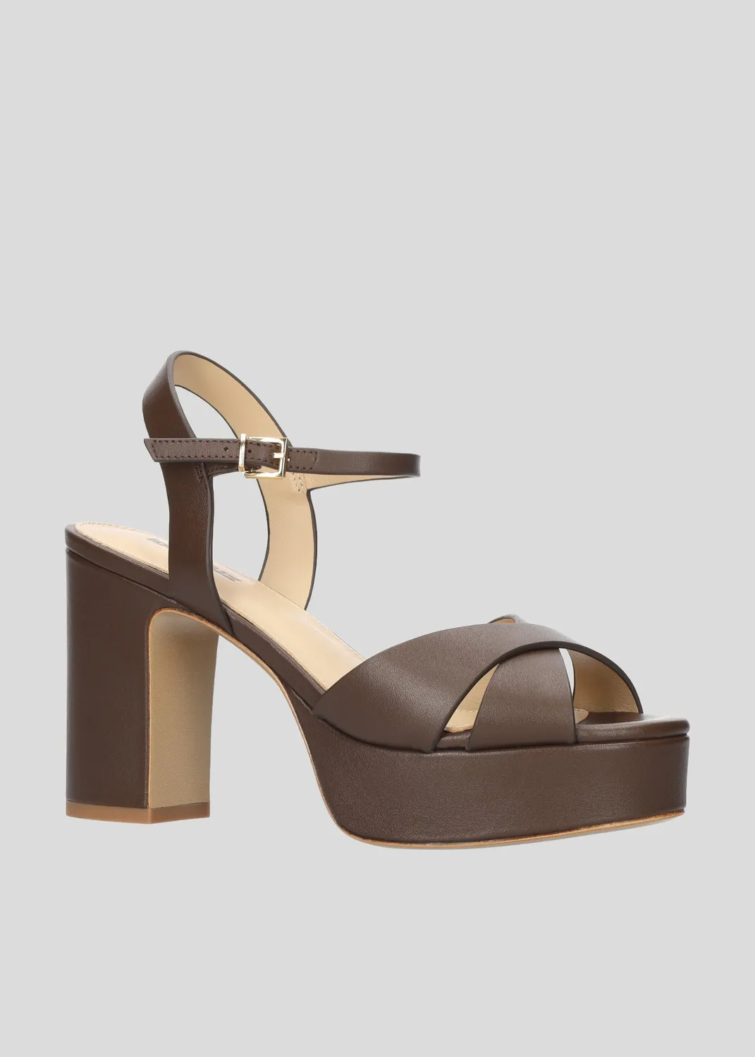 Lola Cruz Aria Platform 95 sandales à talons marron cuir