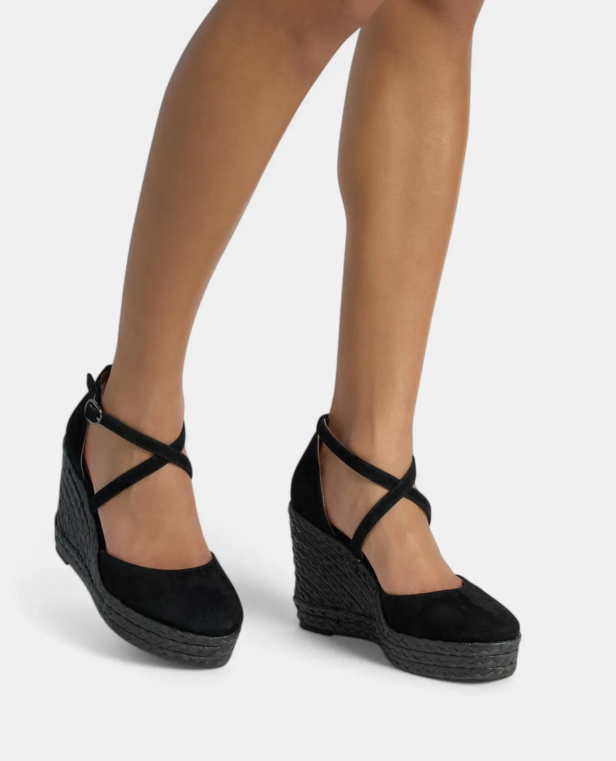 Alma en Pena V2551005 compensées noires cuir 8 cm