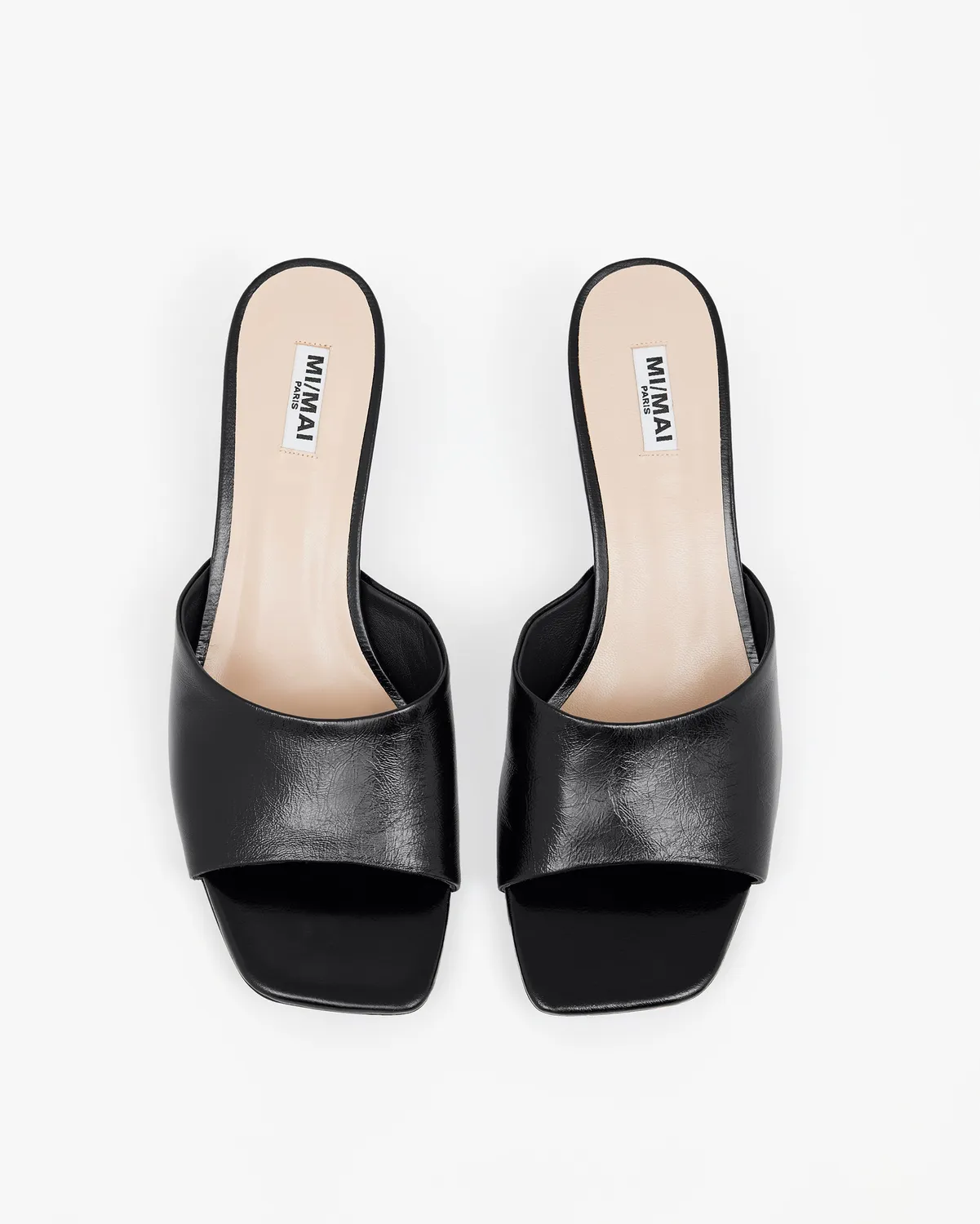 Mi/Mai Liz Black mule cuir noir talon bas