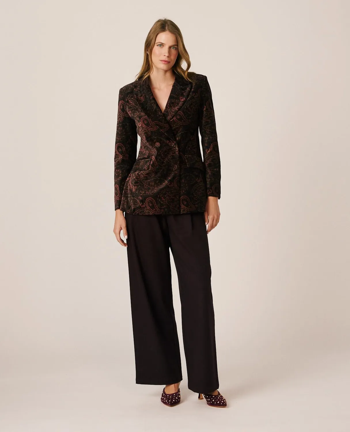 Alma en Pena I26CL1000 blazer velours marron paisley