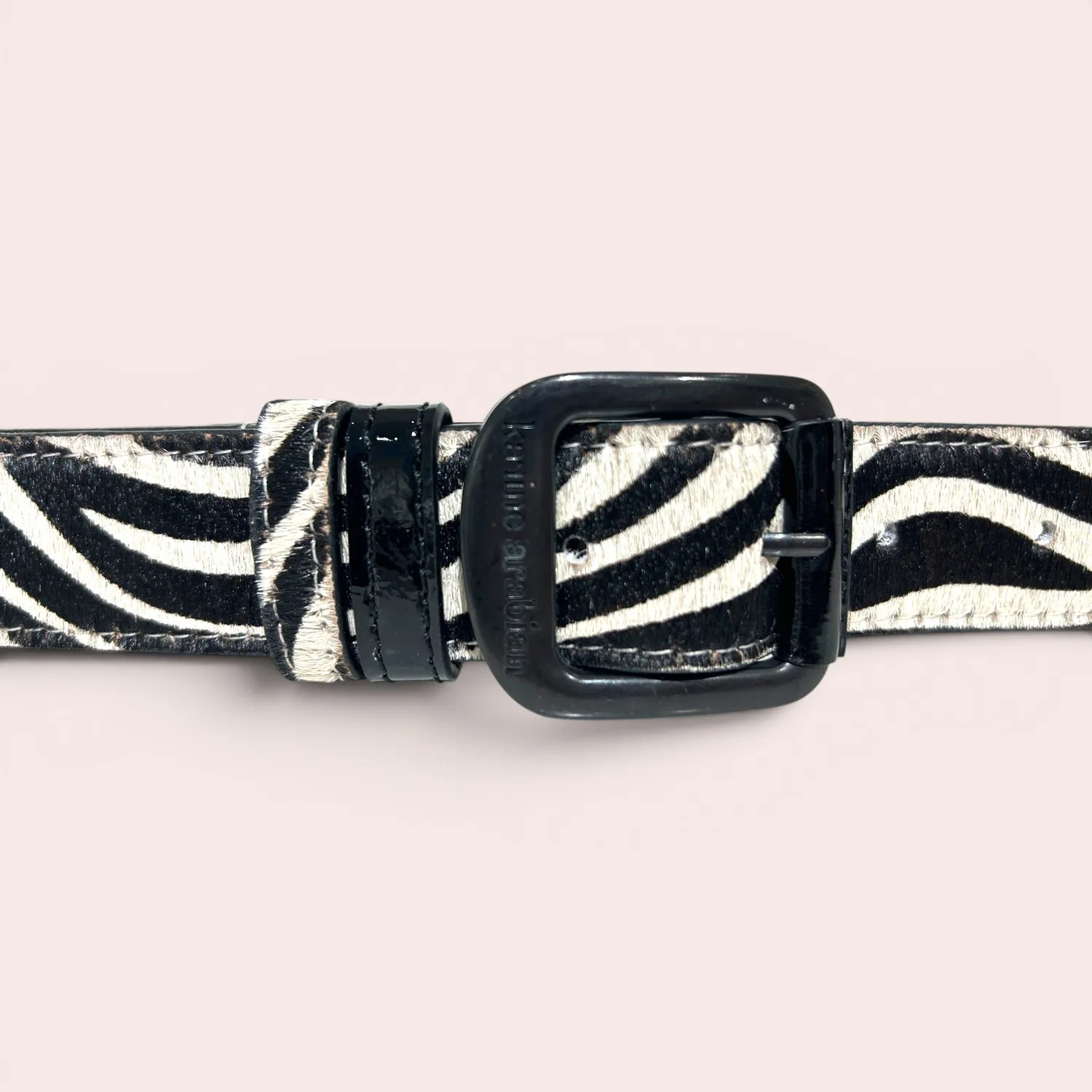 Karine Arabian ORTIZ ceinture zébrée cuir pony