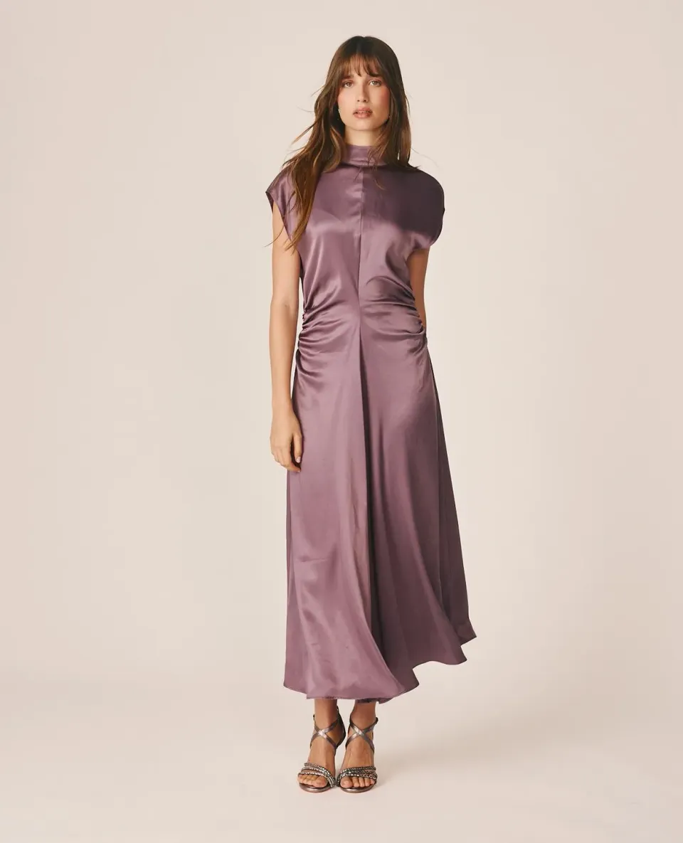 Alma en Pena I26CL0235 robe longue satin lavande