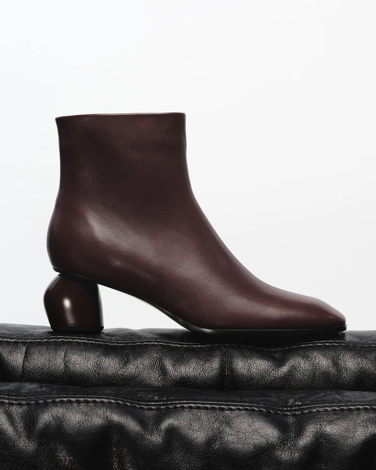 Mi/Mai Tadao Burgundy bottines cuir talon 5cm