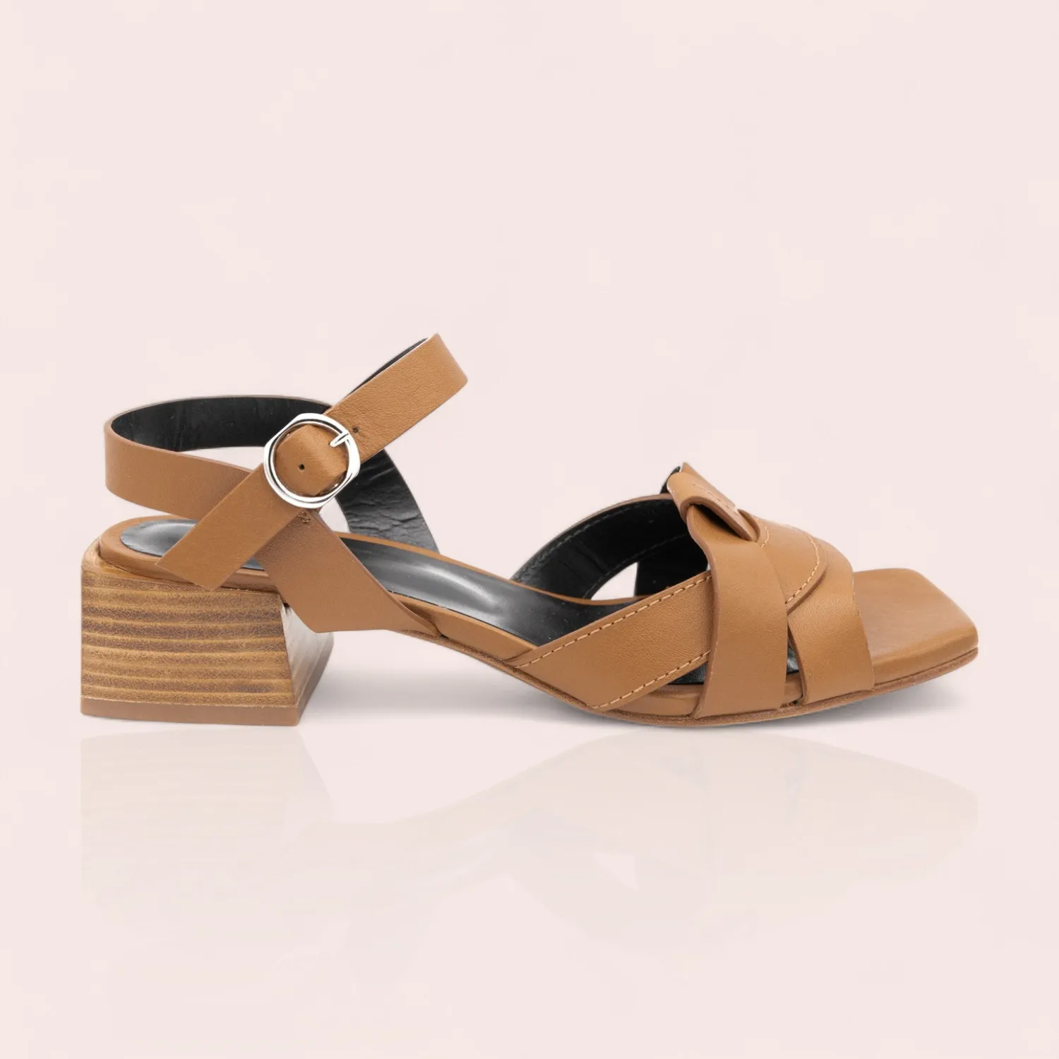 Karine Arabian Elmira sandale cuir noir 50 mm