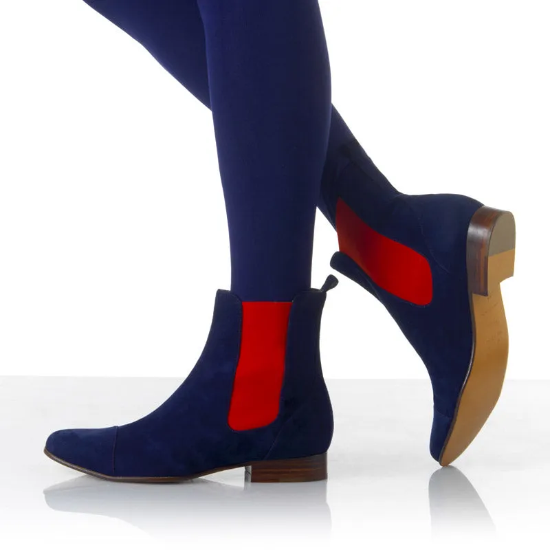 Bégum Paris Amazone bottines marine rouge 2 cm