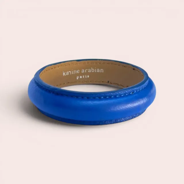 Karine Arabian Jonc bleu roi bracelet cuir