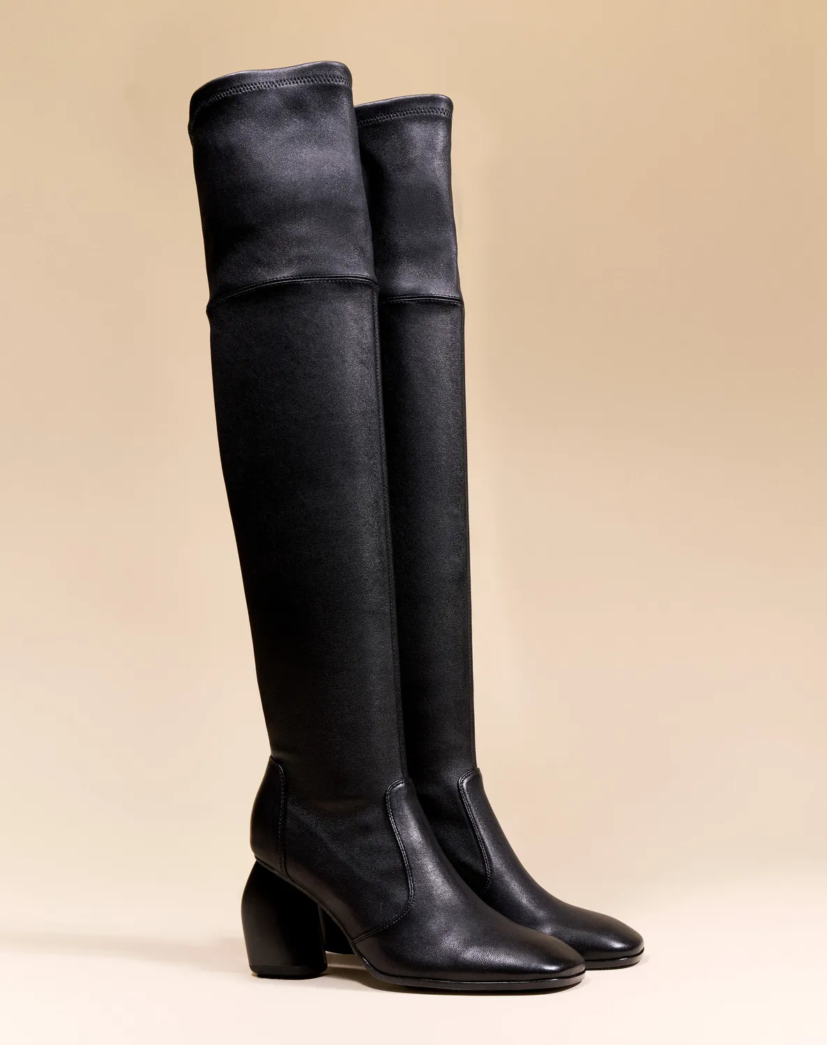 Mi/Mai Gae High Black Lamb cuissardes agneau talon 8cm