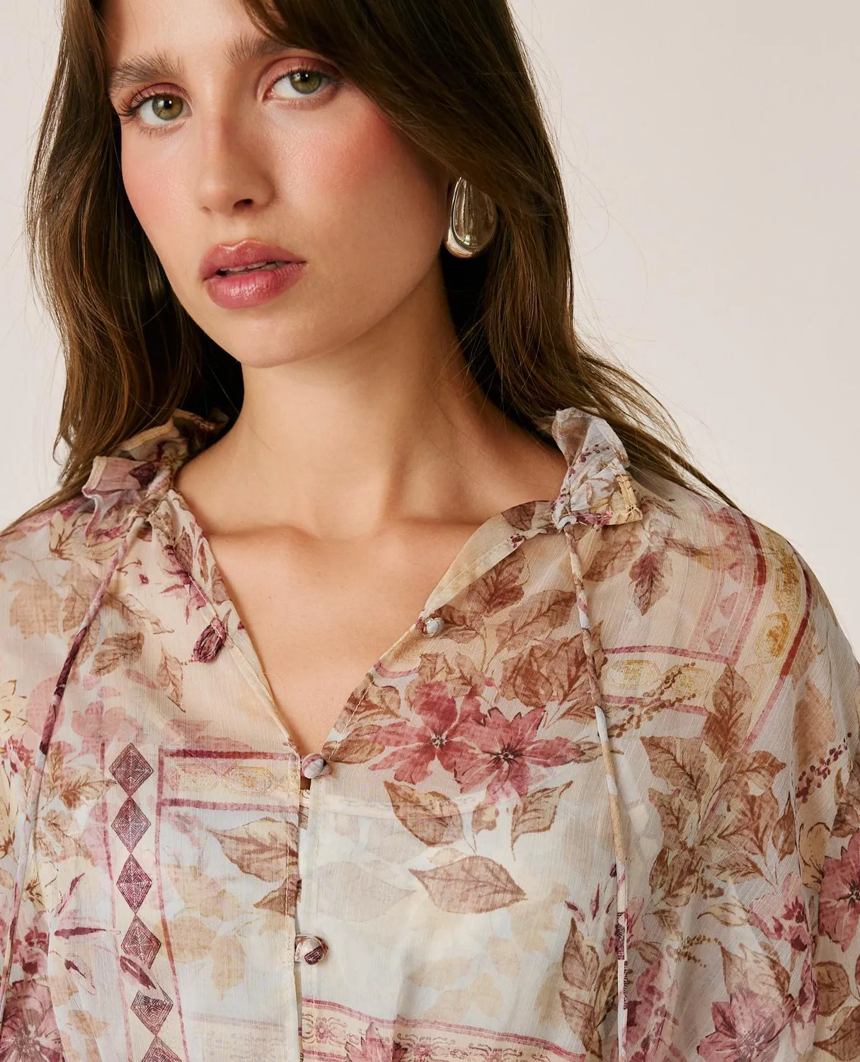 Alma en Pena I26CL0509 blouse rose floral gaze