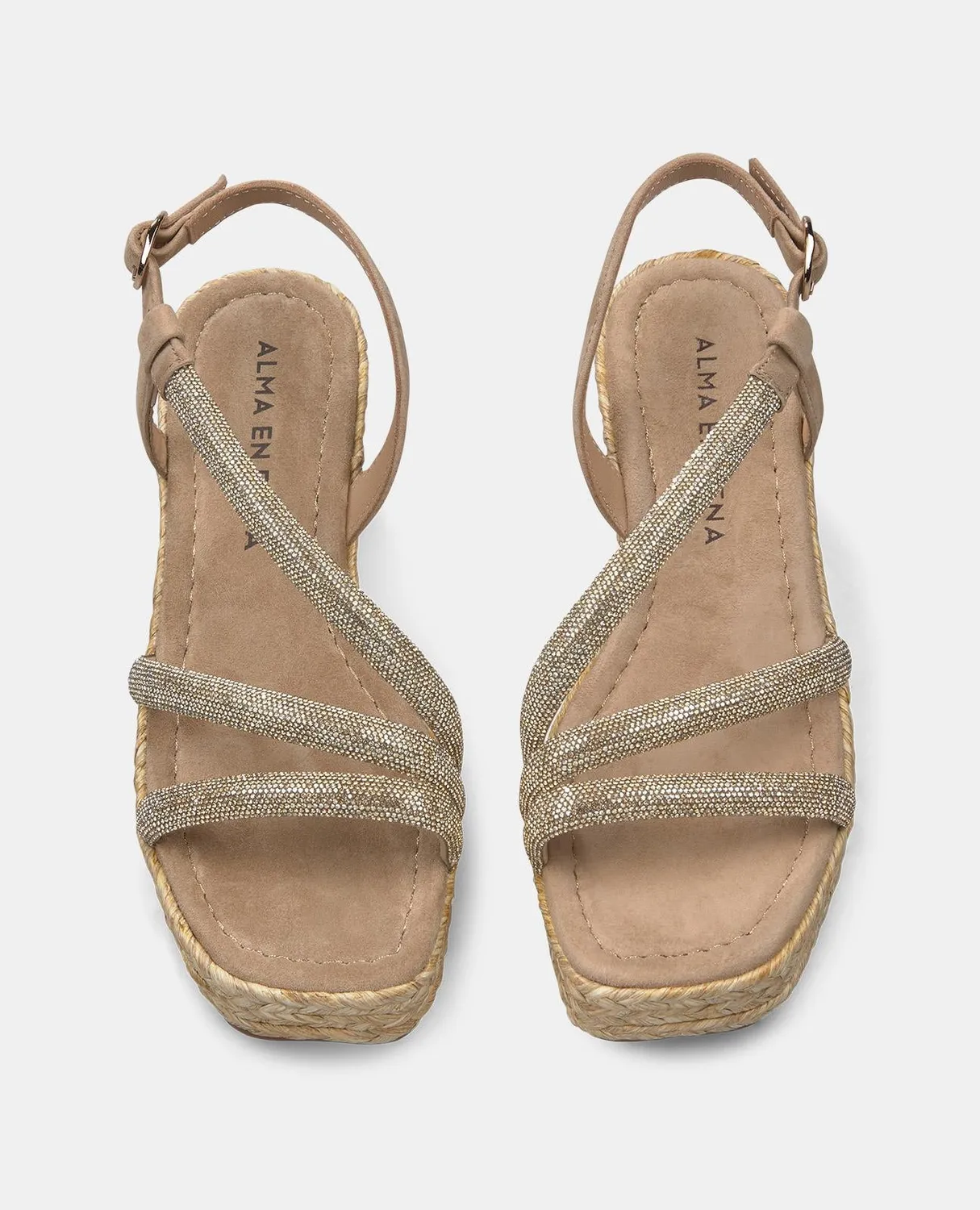 Alma en Pena V2551452 sandales compensées beige talon 5 cm